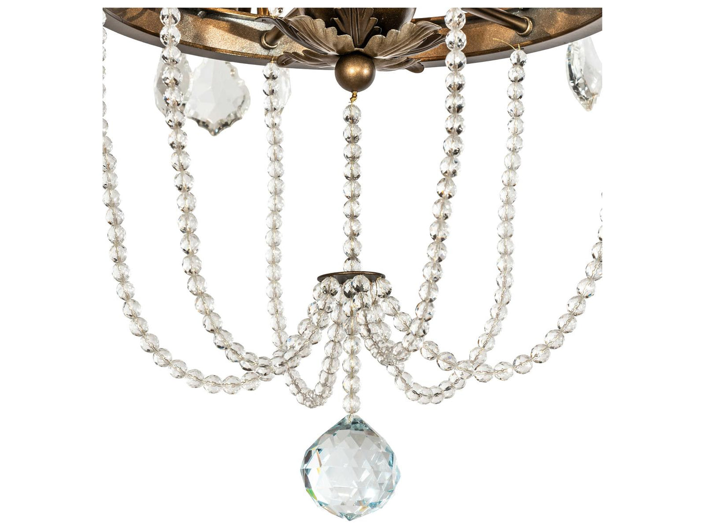 Meyda Tiffany 6-Light Dominique Crystal Chandelier in Black Hills Gold