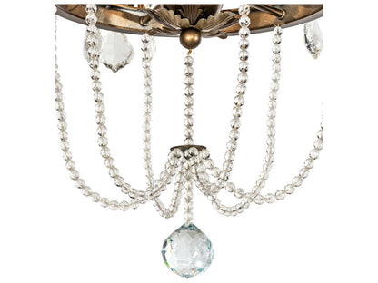 Meyda Tiffany 6-Light Dominique Crystal Chandelier in Black Hills Gold