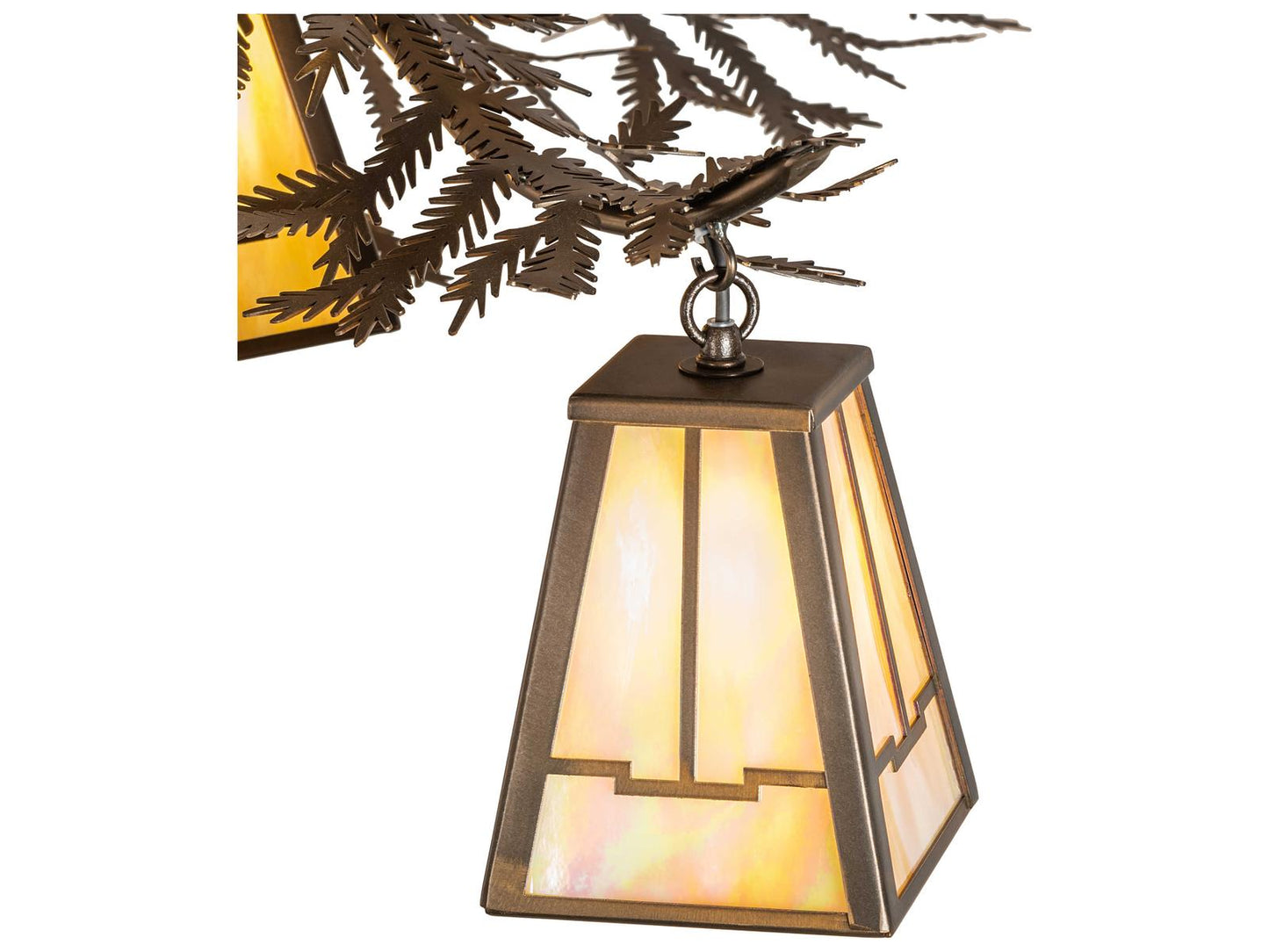 Meyda 12-Light Pine Branch Valley View Lantern Chandelier in Antique Copper