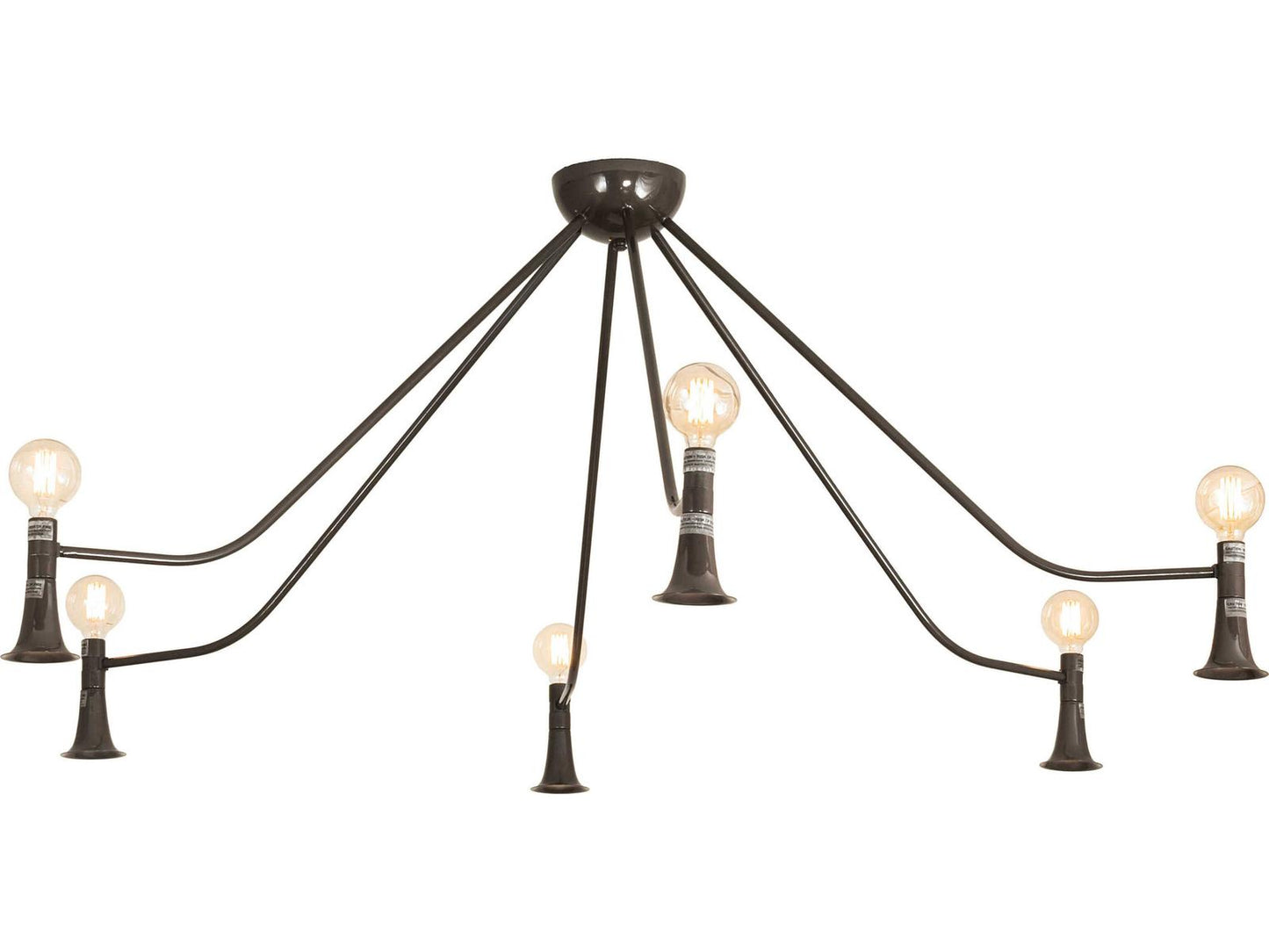 Meyda Alva 6-Light Abstract Chandelier in Black Fox Glossy Finish