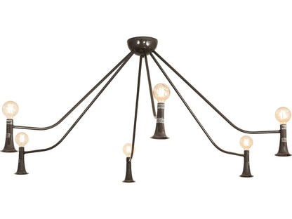 Meyda Alva 6-Light Abstract Chandelier in Black Fox Glossy Finish