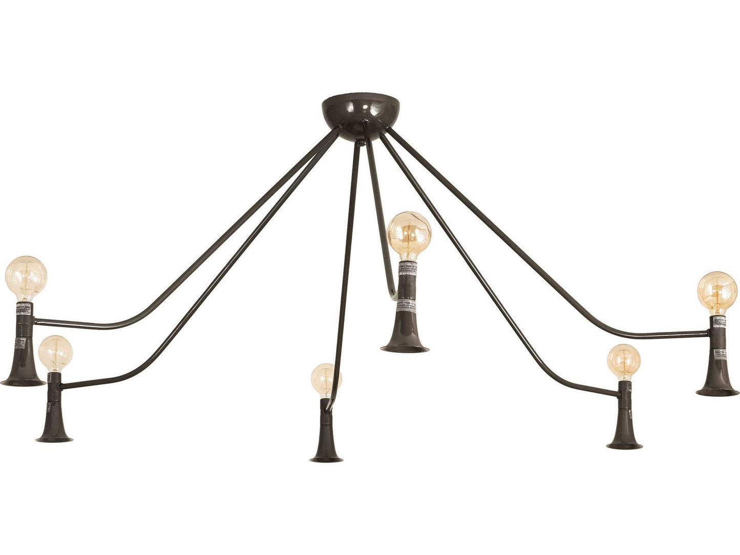 Meyda Alva 6-Light Abstract Chandelier in Black Fox Glossy Finish