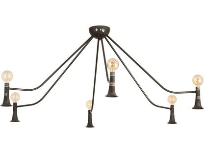 Meyda Alva 6-Light Abstract Chandelier in Black Fox Glossy Finish