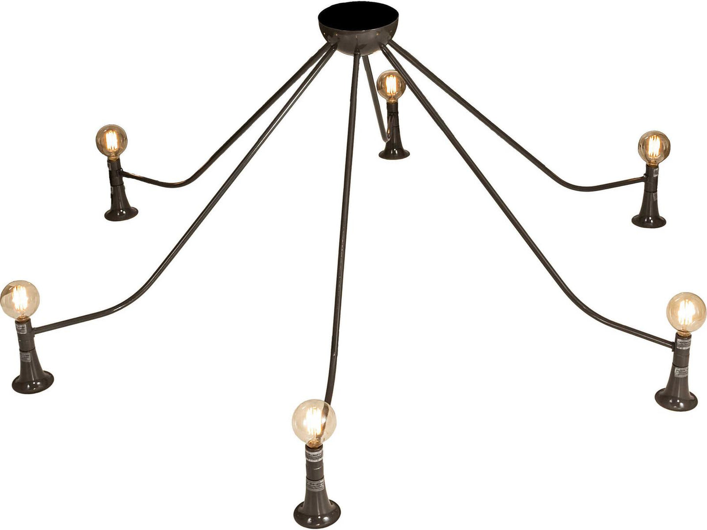 Meyda Alva 6-Light Abstract Chandelier in Black Fox Glossy Finish