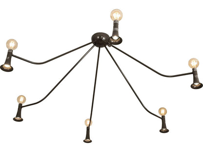 Meyda Alva 6-Light Abstract Chandelier in Black Fox Glossy Finish