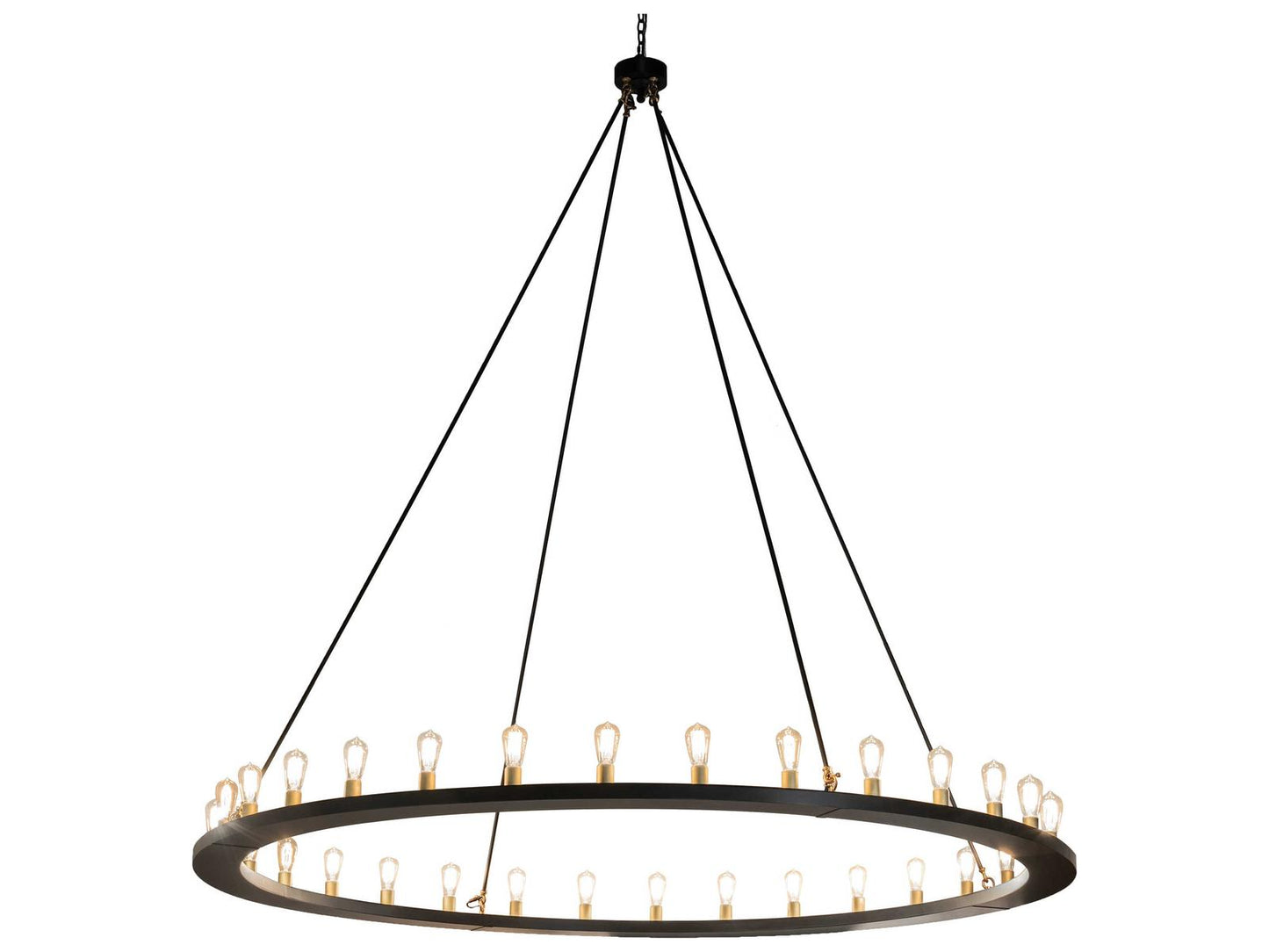 Meyda Loxley 32-Light Ring Chandelier in Solar Black and Brushed Brass