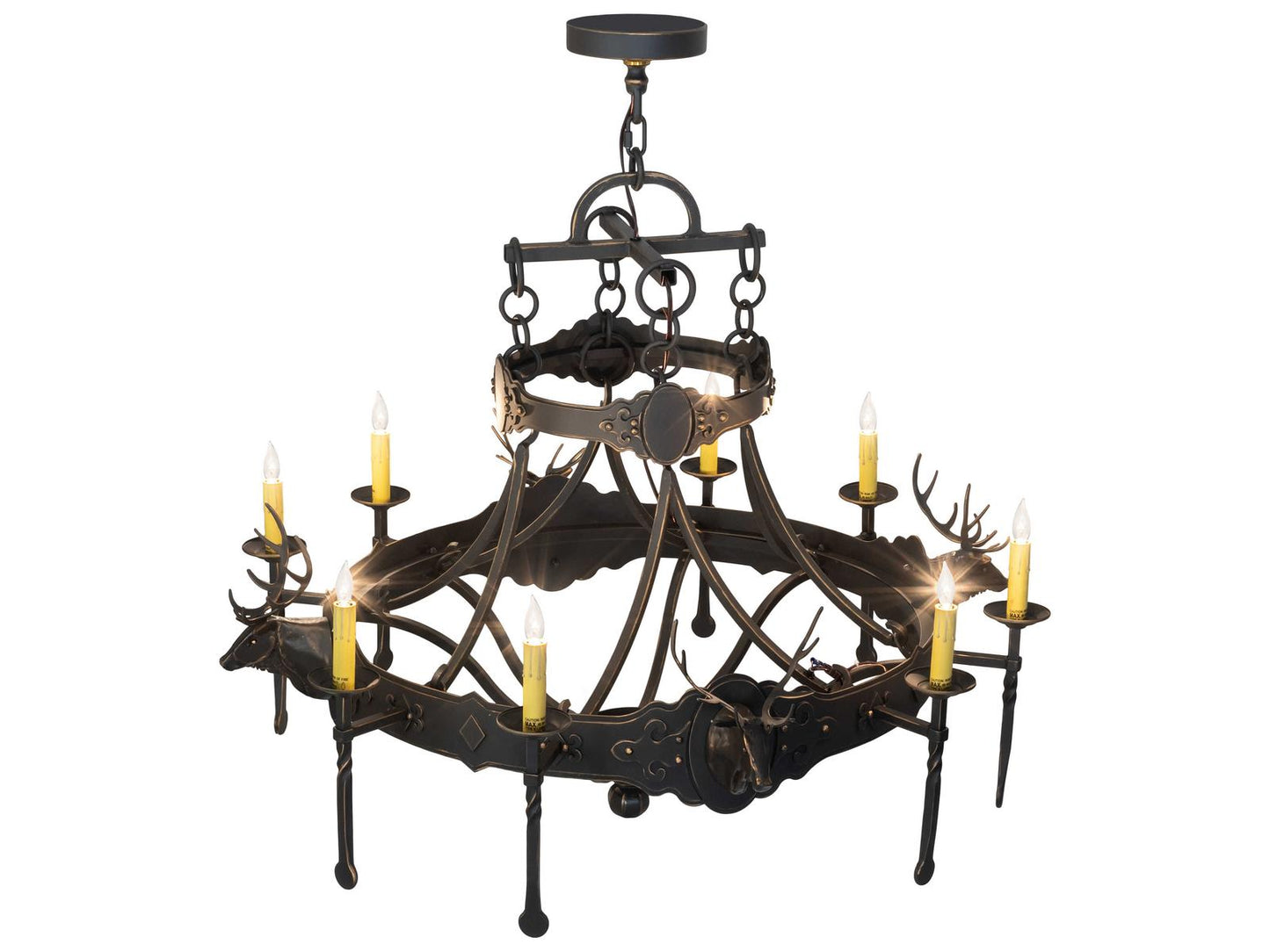 Meyda Stag 8-Light Chandelier in Timeless Bronze