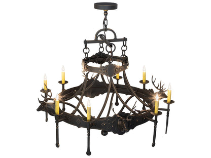 Meyda Stag 8-Light Chandelier in Timeless Bronze