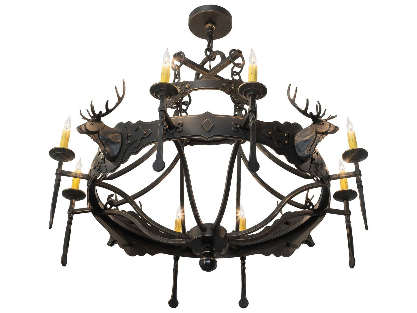 Meyda Stag 8-Light Chandelier in Timeless Bronze