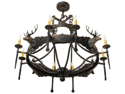 Meyda Stag 8-Light Chandelier in Timeless Bronze
