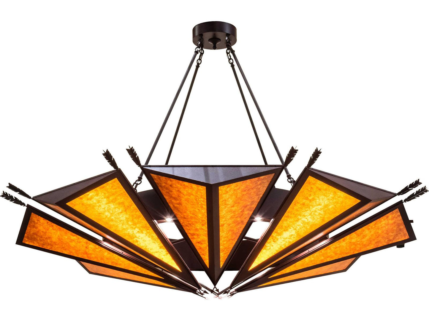 Meyda Desert Arrow 9-Light Steel Glass LED Geometric Chandelier