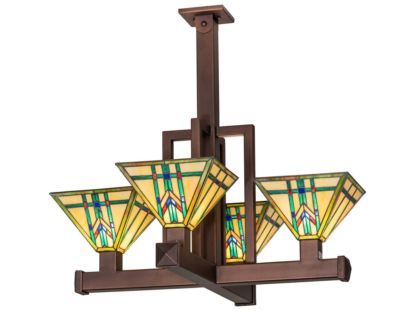 Meyda Prairie Wheat 4-Light Tiffany Chandelier in Cinnamon Coffee Metallic