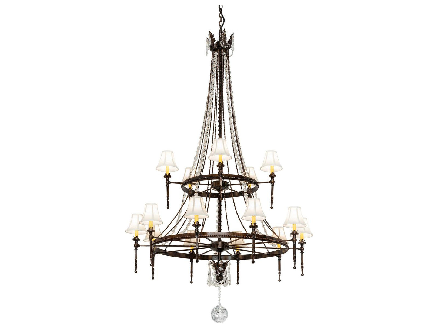 Meyda Lighting Amaury 15-Light Two-Tier Chandelier in Delmonico Bronze