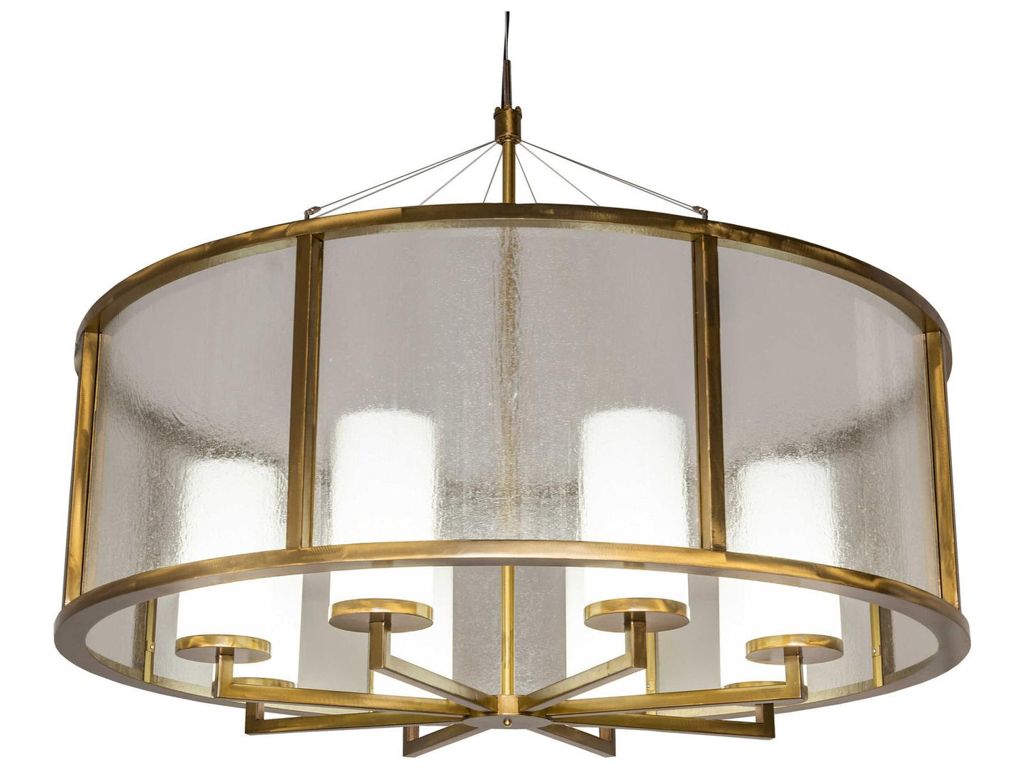 Meyda Tryon 60-Inch Gold Matte LED Ring Chandelier with Clear Seeded Glass