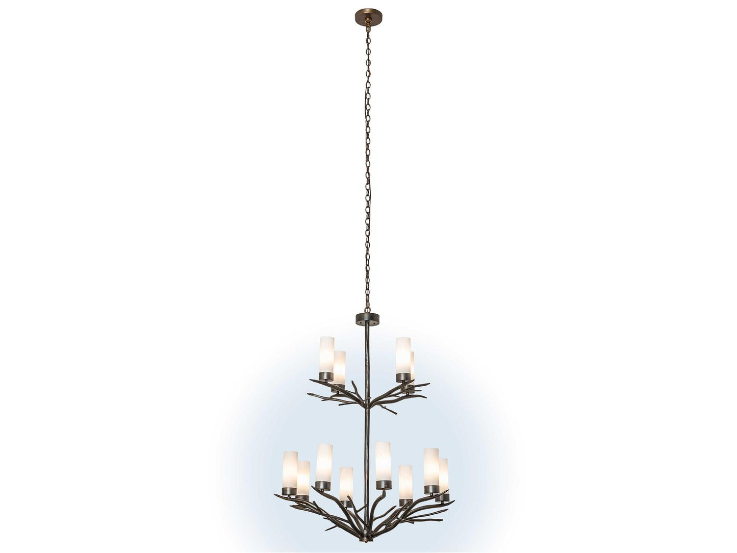 Meyda 12-Light Winter Solstice Chandelier Classic Rust with Idalight Cylinder Shades
