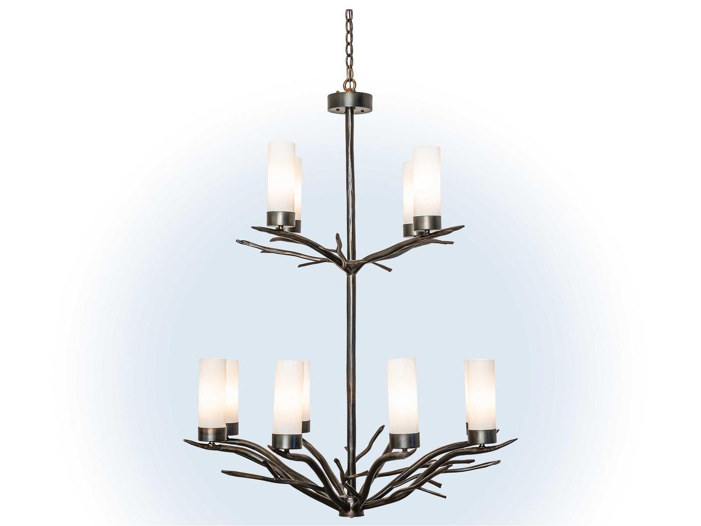 Meyda 12-Light Winter Solstice Chandelier Classic Rust with Idalight Cylinder Shades