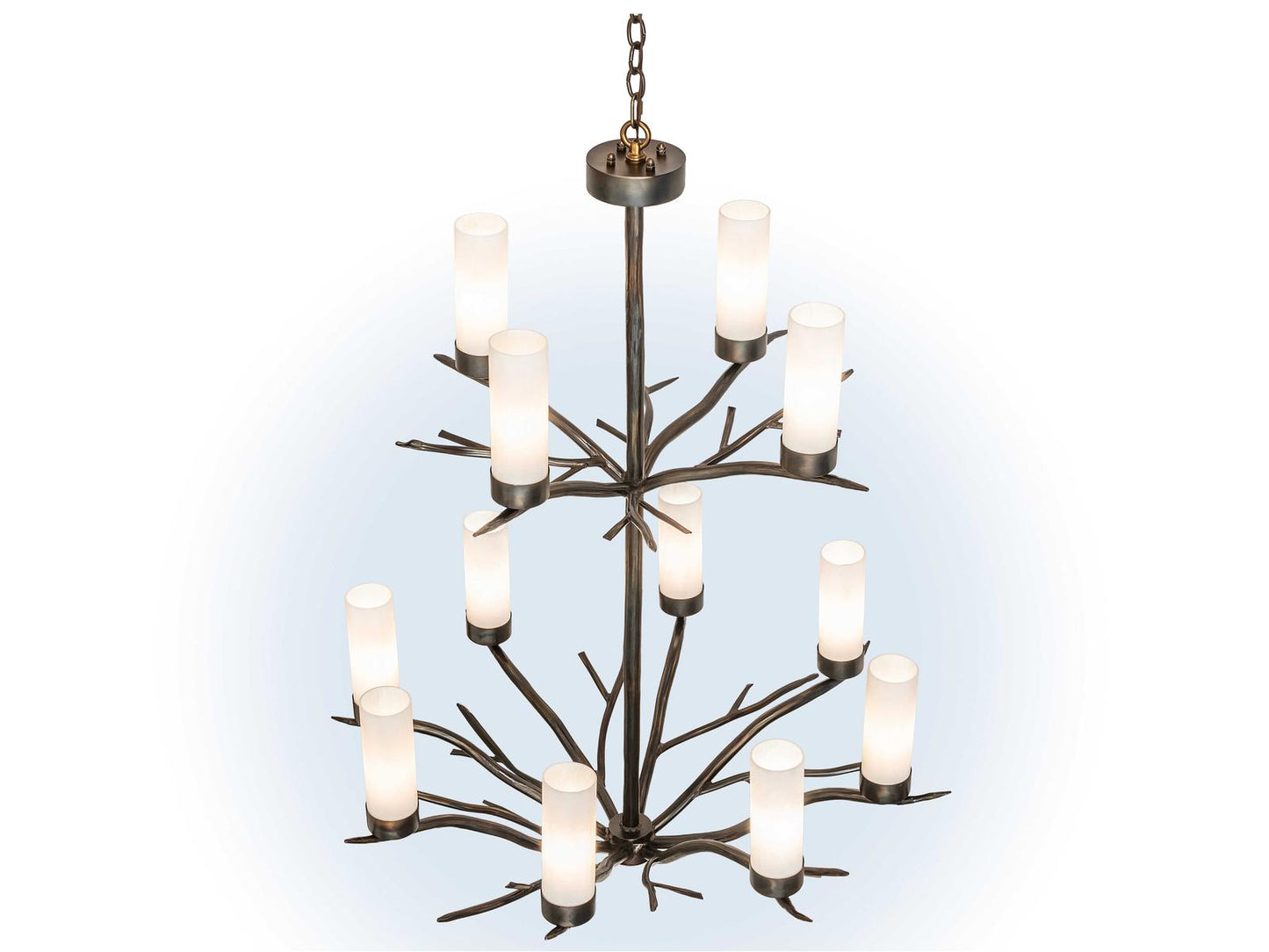 Meyda 12-Light Winter Solstice Chandelier Classic Rust with Idalight Cylinder Shades
