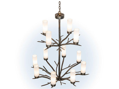 Meyda 12-Light Winter Solstice Chandelier Classic Rust with Idalight Cylinder Shades