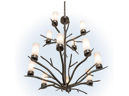 Meyda 12-Light Winter Solstice Chandelier Classic Rust with Idalight Cylinder Shades