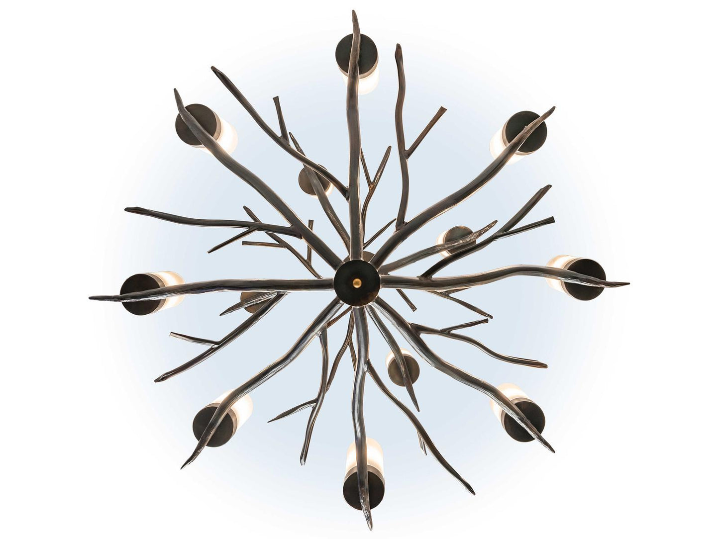 Meyda 12-Light Winter Solstice Chandelier Classic Rust with Idalight Cylinder Shades