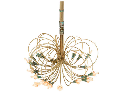 Meyda 24-Light Coyle Logan Abstract Chandelier in Brushed Brass