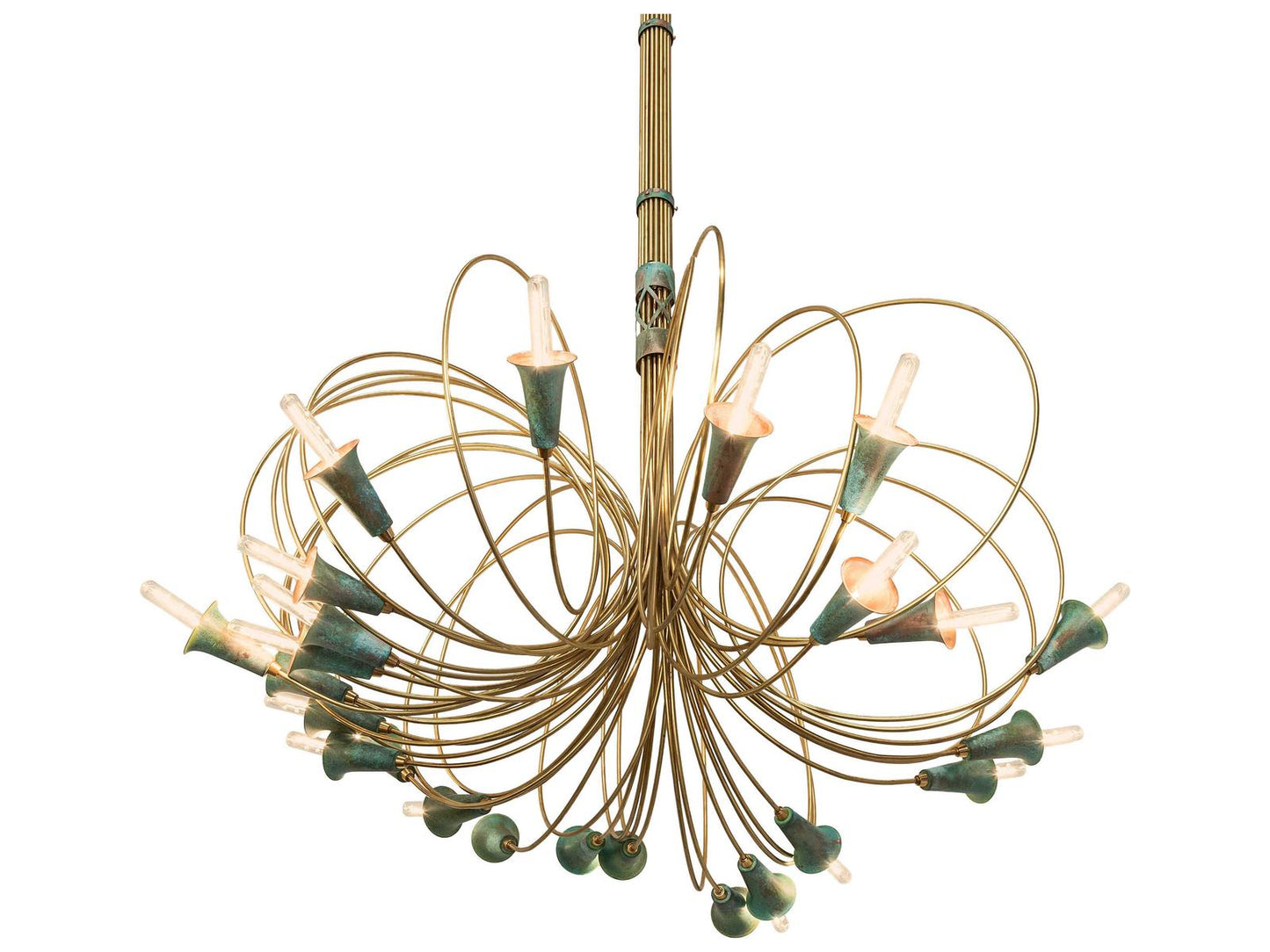Meyda 24-Light Coyle Logan Abstract Chandelier in Brushed Brass