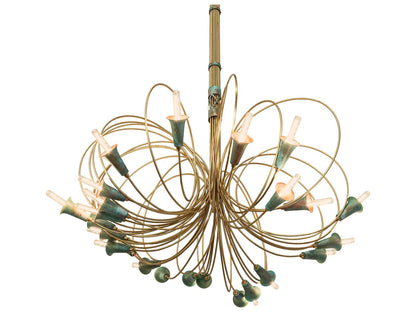 Meyda 24-Light Coyle Logan Abstract Chandelier in Brushed Brass