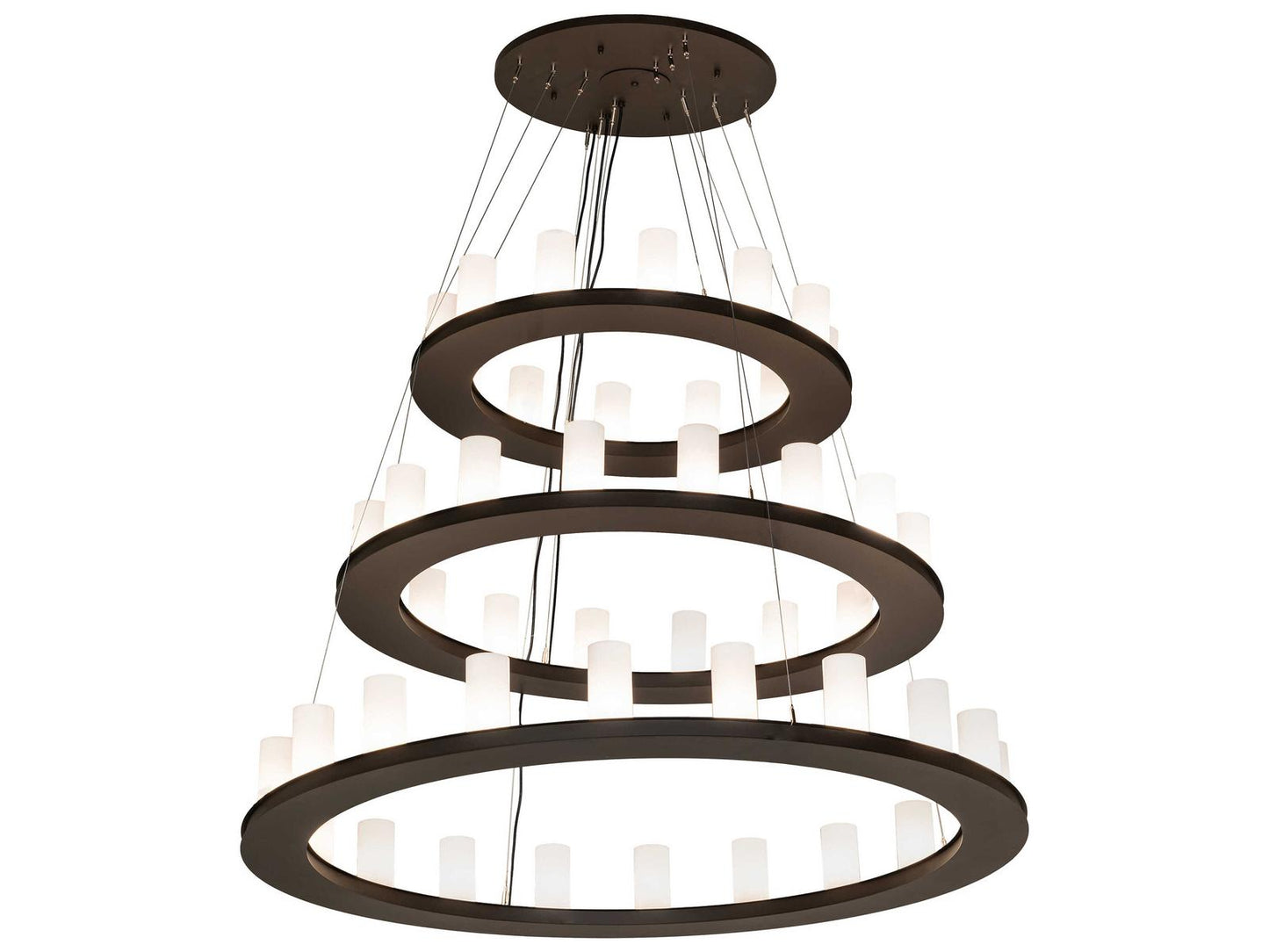 Meyda Loxley 48-Light LED Cylinder Tiered Chandelier in Oil Rubbed Bronze
