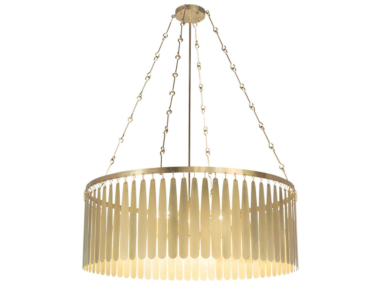 Meyda Gibson 8-Light Natural Brass Round Chandelier
