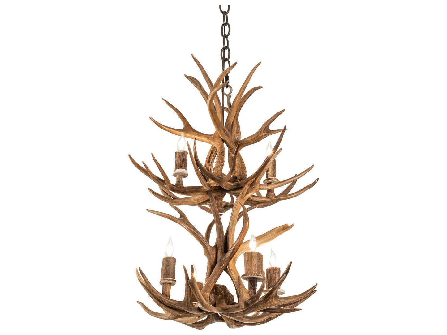 Meyda Antlers 6-Light Chandelier in Antique Copper Finish