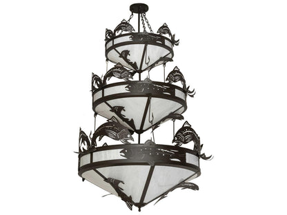 Meyda 18-Light Catch of the Day Black Tiered Chandelier