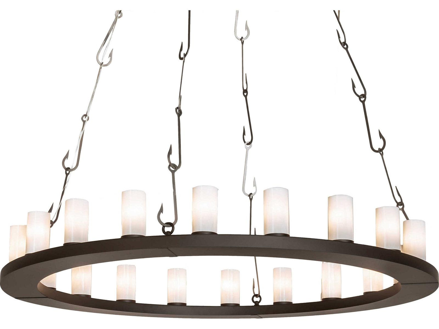 Meyda Loxley 20-Light Cylinder Chandelier in Oil Rubbed Bronze and Industrial Steel