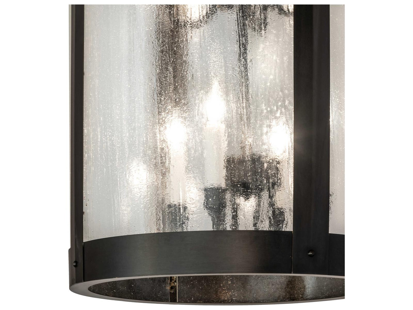 Meyda Fulton 8-Light Craftsman Tiered Chandelier with Brown Glass Cylinders