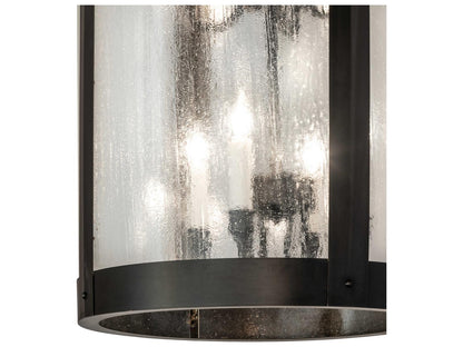 Meyda Fulton 8-Light Craftsman Tiered Chandelier with Brown Glass Cylinders