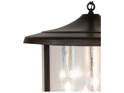 Meyda Fulton 8-Light Craftsman Tiered Chandelier with Brown Glass Cylinders