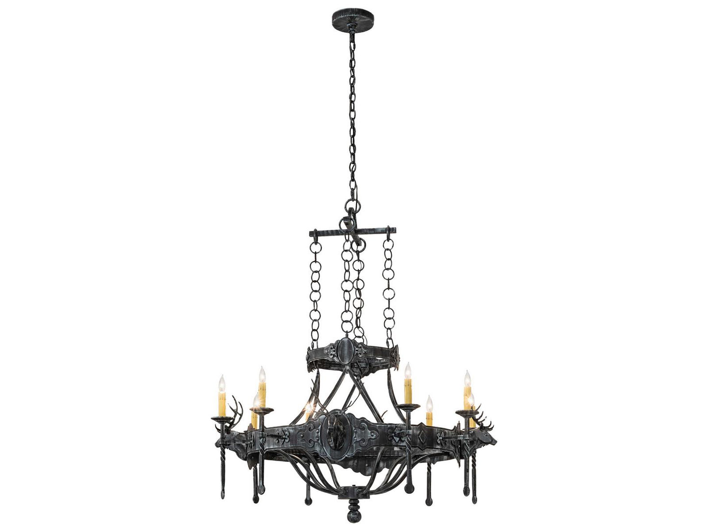 Meyda Lighting 8-Light Stag Chandelier in Steel