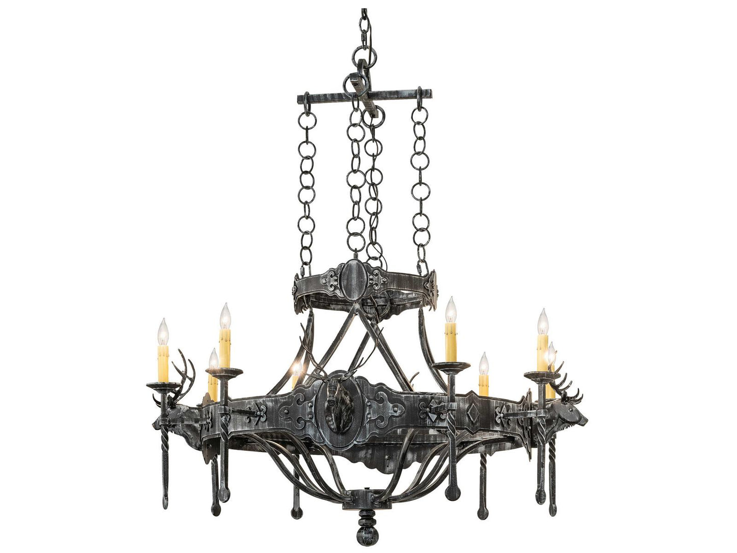 Meyda Lighting 8-Light Stag Chandelier in Steel