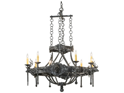 Meyda Lighting 8-Light Stag Chandelier in Steel