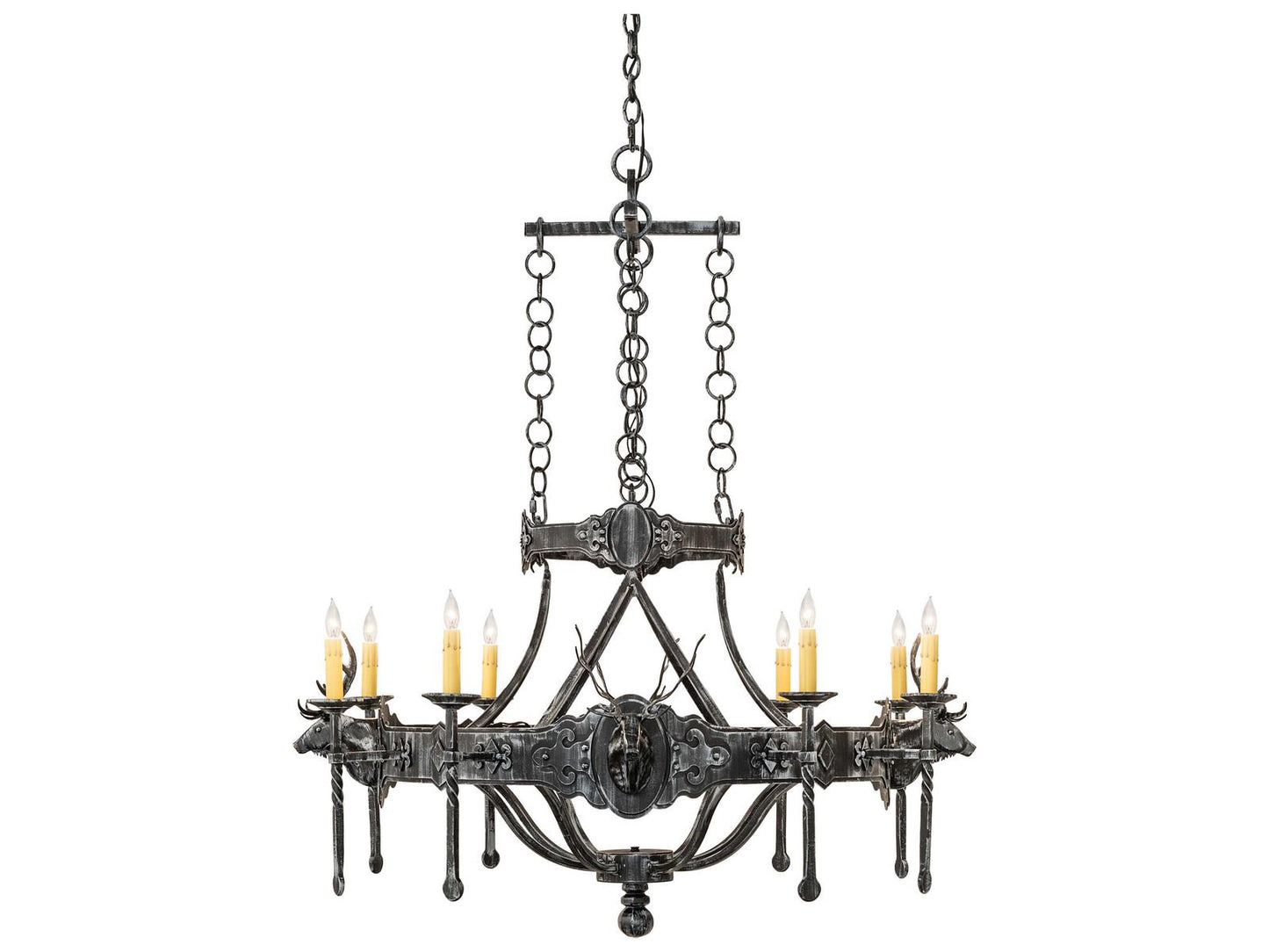 Meyda Lighting 8-Light Stag Chandelier in Steel