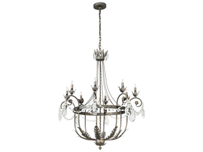 Meyda Antonia 8-Light Crystal Gold Chandelier with French Bronze Accents