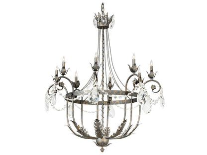 Meyda Antonia 8-Light Crystal Gold Chandelier with French Bronze Accents