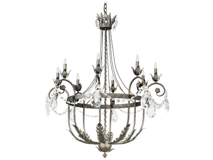 Meyda Antonia 8-Light Crystal Gold Chandelier with French Bronze Accents