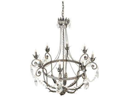 Meyda Antonia 8-Light Crystal Gold Chandelier with French Bronze Accents