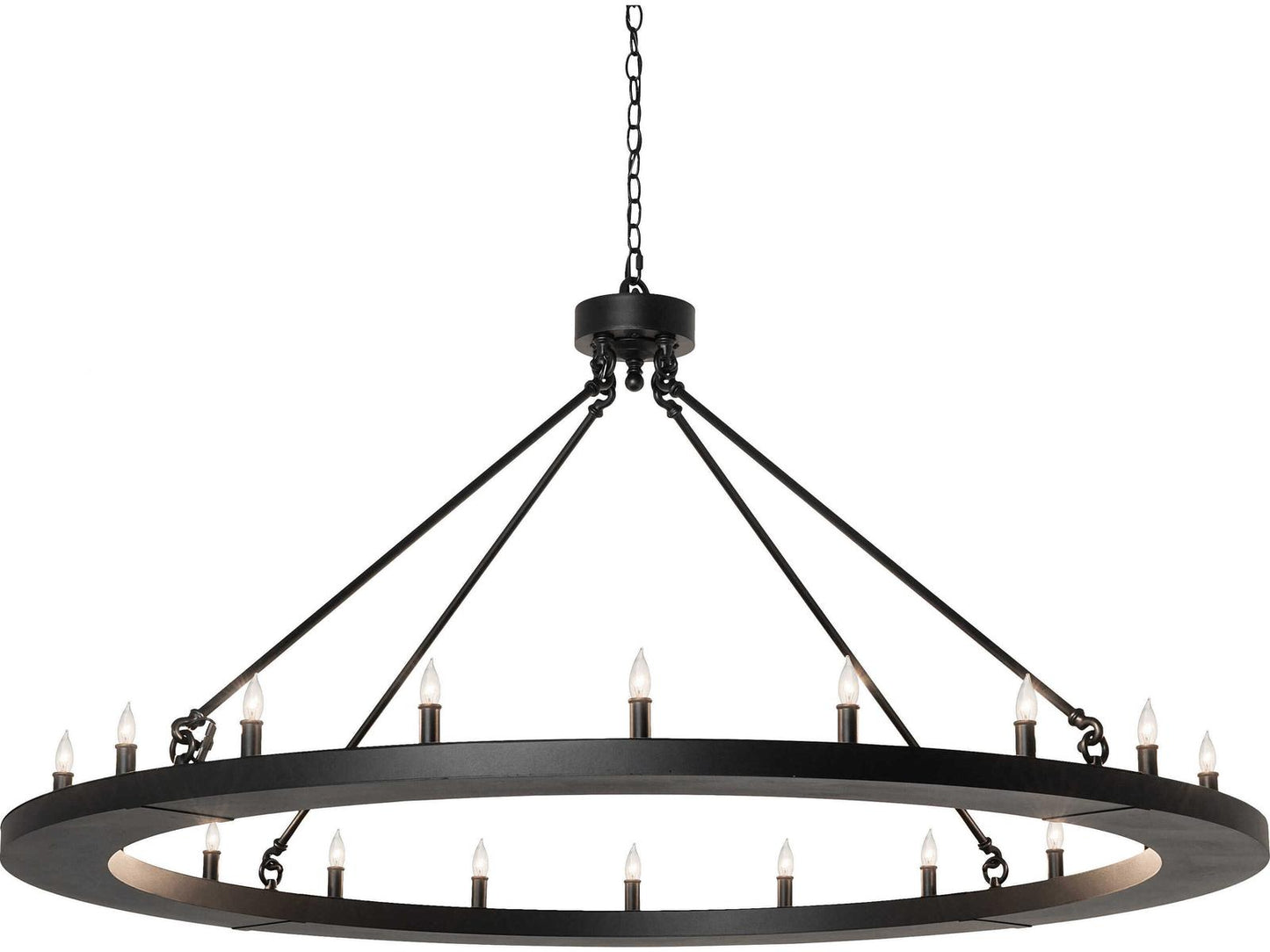 Meyda Loxley 20-Light Oblong Chandelier in Textured Black Finish