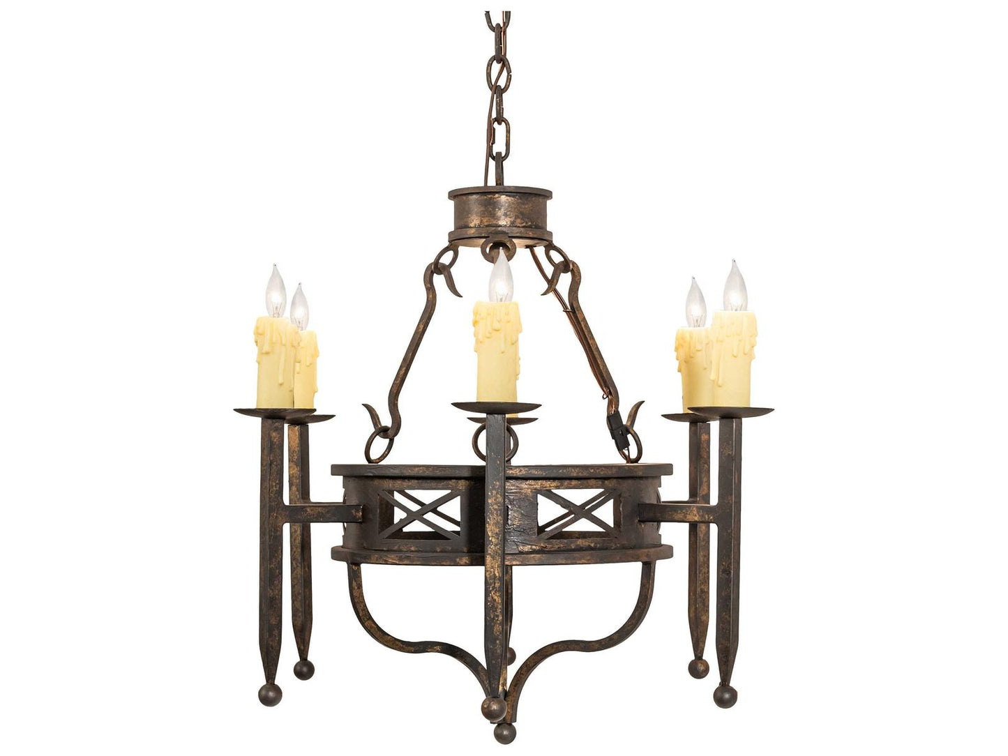 Meyda Jasmine 40-Light Candelabra Chandelier in Gothic Gold