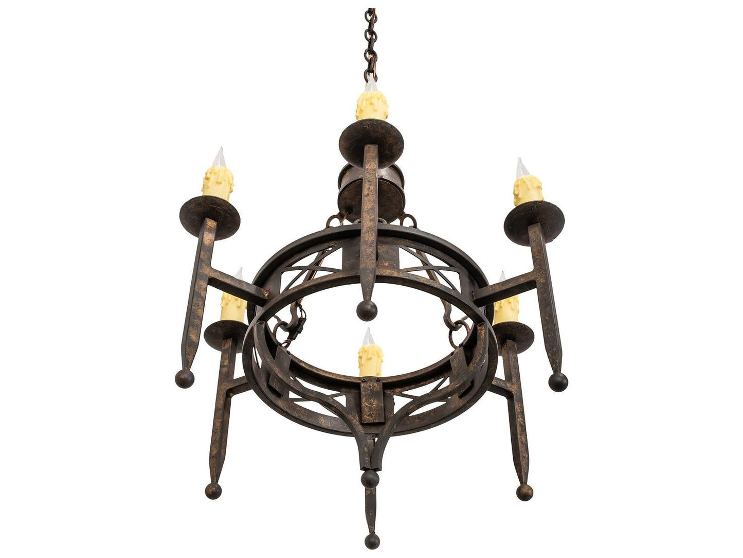 Meyda Jasmine 40-Light Candelabra Chandelier in Gothic Gold
