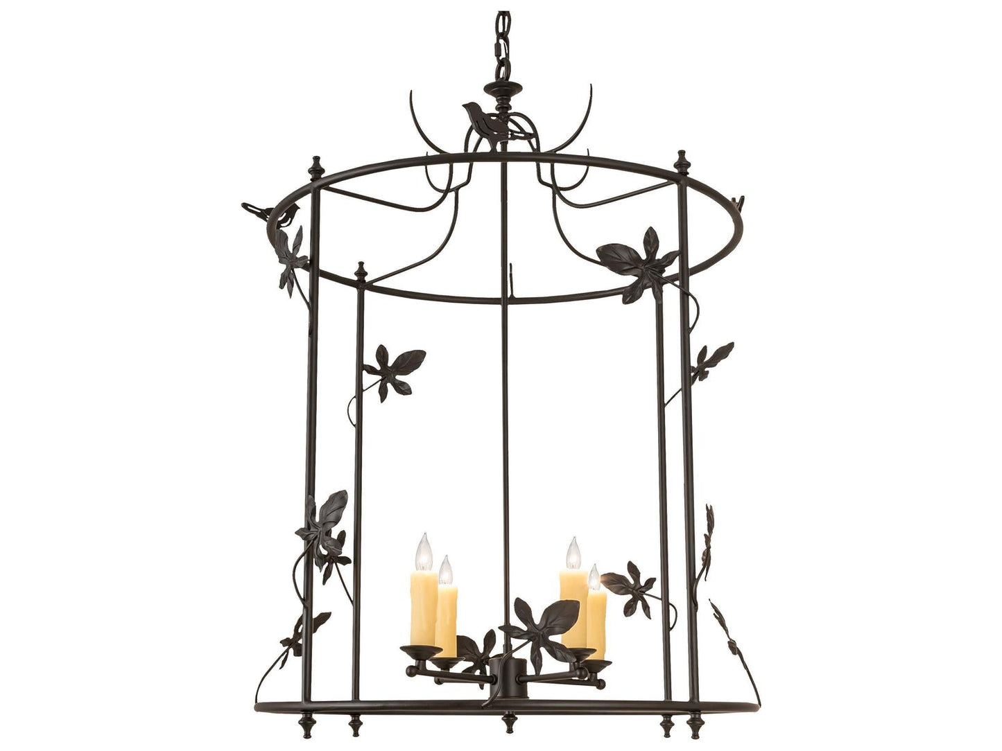 Meyda Jillian 4-Light Cage Chandelier in Black Finish