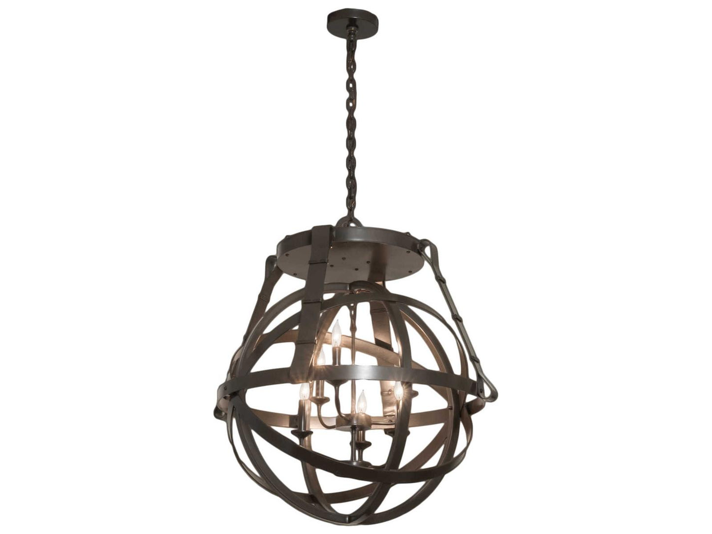Meyda Gimbal 6-Light Timeless Bronze Candelabra Chandelier
