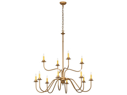Meyda Ean 12-Light Two-Tier Chandelier in Gold Metallic