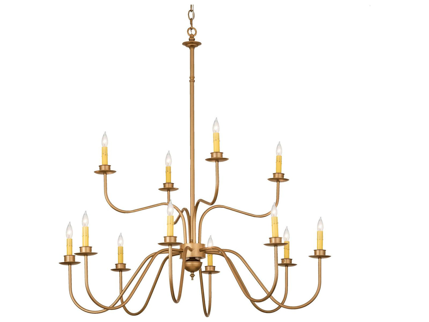 Meyda Ean 12-Light Two-Tier Chandelier in Gold Metallic